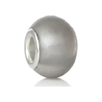 Korálek Korálek akryl Stříbrný šedý - TOPBEADS
