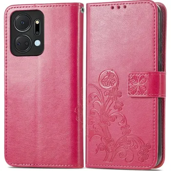 Pouzdro na tablet VSECHNONAMOBIL 57914 ART FLOWERS Peněženkový kryt Honor X7a tmavě růžový