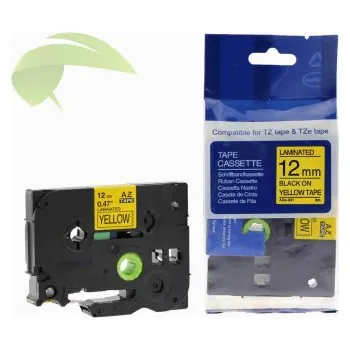 Pásek do tiskárny TONERSYP páska pro Brother TZe-631, 12mm x 8m, černý tisk / žlutý podklad