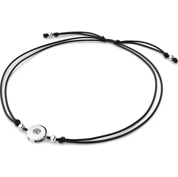 Šperk Dámský náramek přírodní diamant 0.055 ct G/SI šňůrkový kabbalah s bílým 10911-NRS-CER-B-DIA délka 19 cm