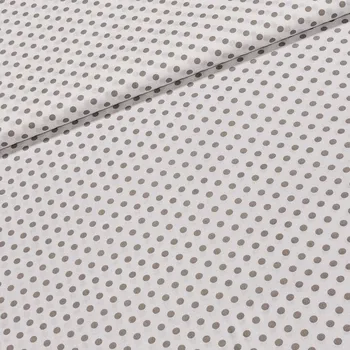 Bavlněné plátno POLO větší šedý puntík na bílé, š.140cm (látka v metráži)