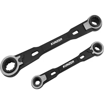 Ruční nářadí Kunzer 7RRS02 Sada očkových ráčnových klíčů 4násobná Délka klíče (cm) (jen pro nadpis) 8 - 19 mm