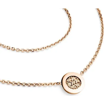Náhrdelník Dámský náhrdelník růžové zlato 585/1000 přírodní diamant 0.084 ct brilianty Champagne 10902-NH01-CV-Champ délka 42 cm