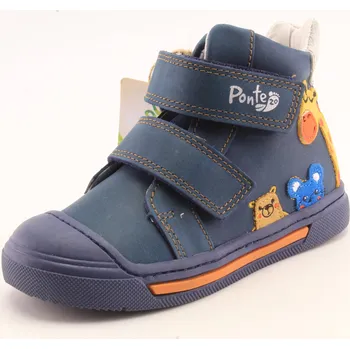 PONTE Dětská obuv celoroční, kožená AC PPB122A-587 modrá 22