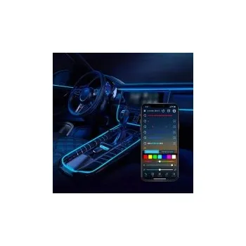 Osvětlení interiéru vozidel AutoStyle vícebarevné LED osvětlení interiéru, ovládání telefonem + 5m optické vlákno (sada 2díly) SLEVA 5%