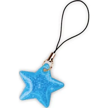 Reflexní taháček hvězdička světle modrá
