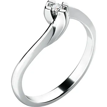 Prsten Zásnubní prsten bílé zlato 585/1000 přírodní diamant 0.035 ct G/SI ZP-10787D velikost 52