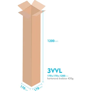 Obalový materiál Kartonové krabice 3VVL - 170x170x1200mm - vnitřní 165x165x1190mm