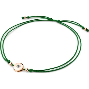 Módní doplněk Dámský náramek přírodní diamant 0.055 ct G/SI šňůrkový kabbalah s bílým 10911-NRS-ZEL-CV-DIA délka 20 cm