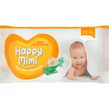 Dětská kosmetika Happy Mimi Dětské vlhčené ubrousky aloe vera + heřmánek 72 ks