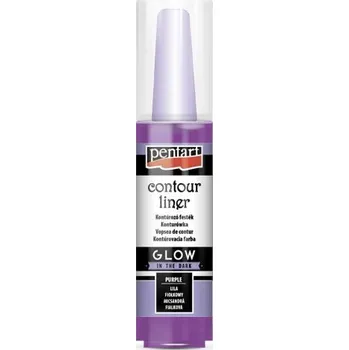 Speciální výtvarná barva Pentart Konturovací liner svítící ve tmě PENTART 20 ml FIALOVÁ