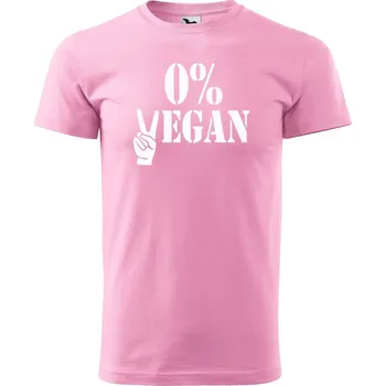 Pánské tričko DOBRÝ TRIKO Pánské tričko s potiskem 0% VEGAN Velikost: XS, Barva: Růžová