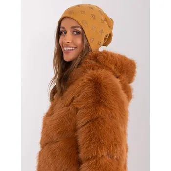 Pokrývka hlavy Dámská čepice s aplikacemi SOEL hořčicová