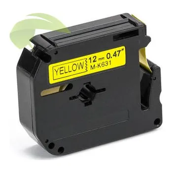 Pásek do tiskárny TONERSYP páska pro Brother MK-631, 12mm x 8m, černý tisk / žlutý podklad