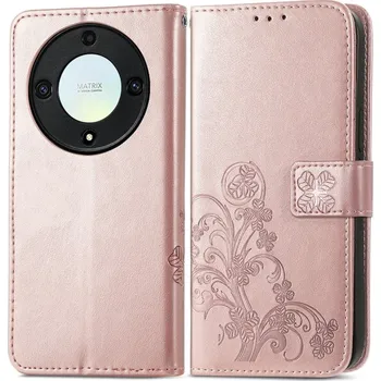 Pouzdro na tablet VSECHNONAMOBIL 57382 ART FLOWERS Peněženkový kryt Honor Magic5 Lite světle růžový