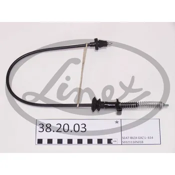 Lanko parkovací brzdy Lanko plynu, , SE021110501B, X039546170, LINEX, 38.20.03