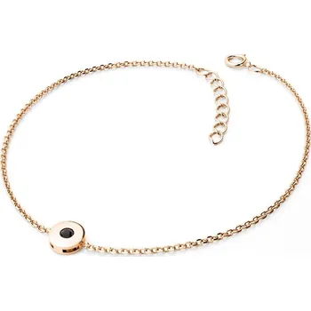 Módní doplněk Dámský náramek žluté zlato 585/1000 přírodní diamant 0.055 ct s černý 10911-NR01-CV-Black délka 19 cm