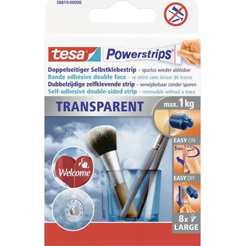 tesa POWERSTRIPS® Oboustranná lepicí páska (d x š) 50 mm x 20 mm transparentní Množství: 8 ks