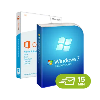 Operační systém Kancelářská aplikace Windows 7 Professional + Office 2013 Home & Business - elektronická licence 32/64 bit