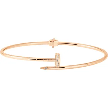 Náramek GEMMAX Elegantní náramek Hřebík z růžového zlata se zirkony délka UNI 16 - 19 cm – zlatý šperk ryzosti 585/1000 v Dárkovém balení s Certifikátem GLBRB-19-38971