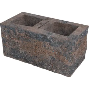 plotová tvarovka DITON Okrasná tvárnice trojstranná D1 400x195x190 mm cihlovo-černá