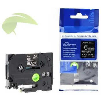 Pásek do tiskárny TONERSYP páska pro Brother TZe-315, 6mm x 8m, bílý tisk / černý podklad