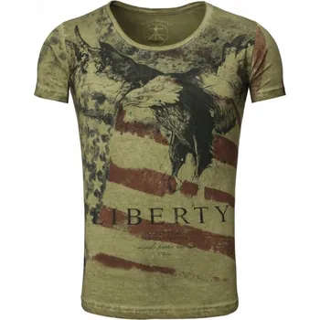 Pánské tričko Tričko Akito Tanaka Eagle - olivové, M