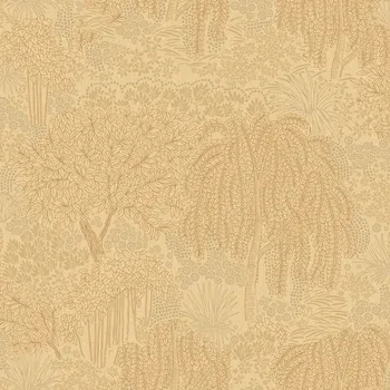 Tapeta Decoprint Okrovo-zlatá vliesová tapeta na zeď, stromy, listy, AL26262, Allure, Decoprint, velikost 10,05 x 0,53 m