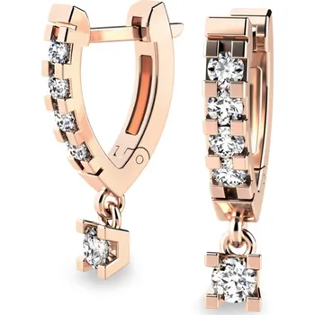 Náušnice Dámské náušnice růžové zlato 585/1000 přírodní diamant 0.684 ct G/SI brilianty 10900-CV-DIA