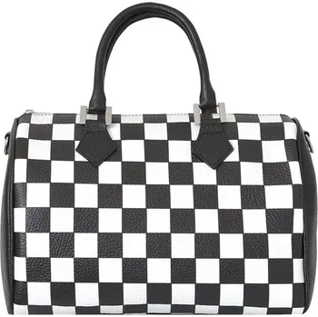 Kabelka Kožená černo-bílá italská kabelka do ruky