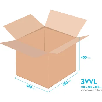 Obalový materiál Kartonové krabice 3VVL - 400x400x400mm - vnitřní 395x395x390mm