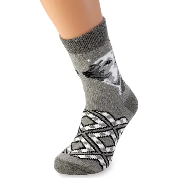 Pánské ponožky Wooline Vlněné ponožky 100% vlna, motiv lední medvěd Velikost ponožek: EUR 39-42