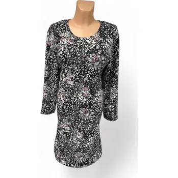 Dámské šaty Teplé šaty s malým vzorkem KYTE, Barva Černá, Velikost XXL 48, Materiál 89%Akryl 10%Pe 1% lycra