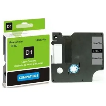 Pásek do tiskárny TONERSYP páska pro Dymo 45022 / S0720620 12mm x 7m černý tisk / stříbrný podklad