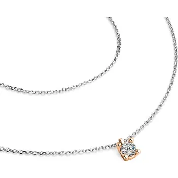 Náhrdelník Dámský náhrdelník zlato mix 585/1000 přírodní diamant 0.130 ct G/SI briliantem 10828-NH02-BCV délka 42 cm