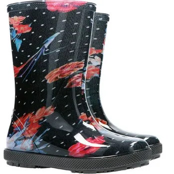 Dívčí obuv Dětský Gumák AO DEMAR AM květy černá 20-21