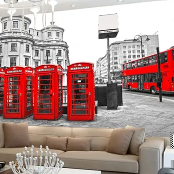 Fototapeta Solution Media 3D tapeta - Londýnské telefonní budky MU162 6 - Samolepící tapeta - 380-450g/m2