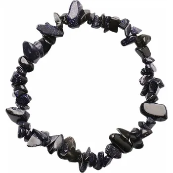 Náramek Avanturín modrý náramek sekaný obvod cca 16 až 22 cm