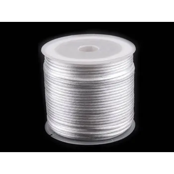 Saténová šňůrka - průměr 1 mm, cca 90 m - bílá