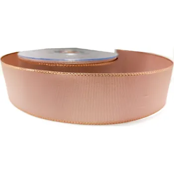 Stuha Stuha rypsová se třpytivým lemem - pudrová 40 mm/1 m