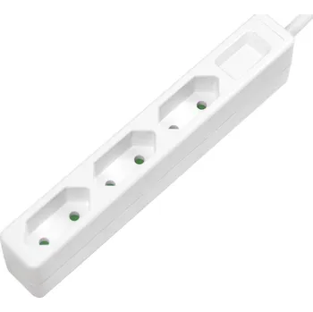 Elektrická zásuvka LogiLink LPS229 Zásuvková lišta 3násobný bílá profilová zástrčka 1 ks