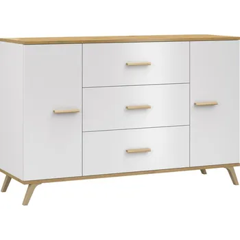 Komoda Nábytek PEGAS s.r.o. Komoda ROKY 10, Bílá/Artisan