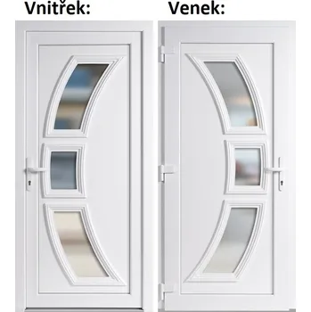 Vchodové dveře Soft Vchodové plastové dveře 3D 5901 bílé 100x210 cm, levé, otevírání VEN