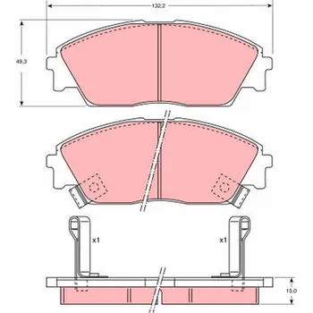 Brzdová destička Sada brzdových destiček, kotoučová brzda TRW GDB763