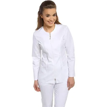 Zdravotnický oděv Dámská blůza se zipem, dlouhý rukáv, bílá, vel. 38