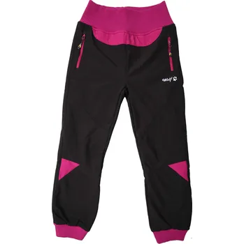 Dívčí zateplené softshellové kalhoty černé WOLF B2399 Velikost: 116