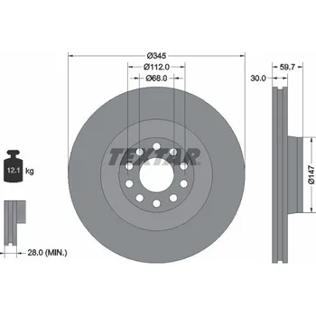 Brzdový kotouč Brzdový kotouč TEXTAR 92112500