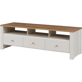 Televizní stolek Nábytek PEGAS s.r.o. TV komoda BACARDI R5, Zlatý dub/Krémová