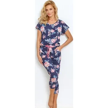 Dámské noční prádlo Taro, dámské pyžamo 2881-Ellie, krátký rukáv, modrá, vel. S