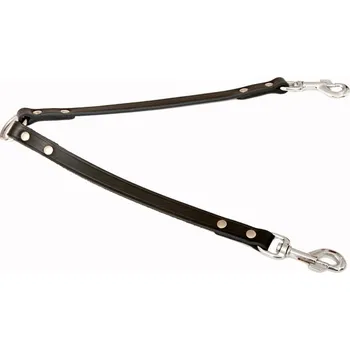 Vodítko pro psa BAFPET Kožená rozdvojka TRINA Barva: Černá, Rozměr: 13mm x 30cm 30282